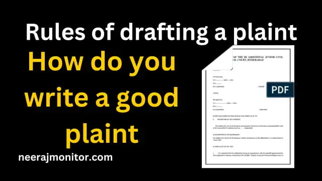 rules of drafting a plaint
